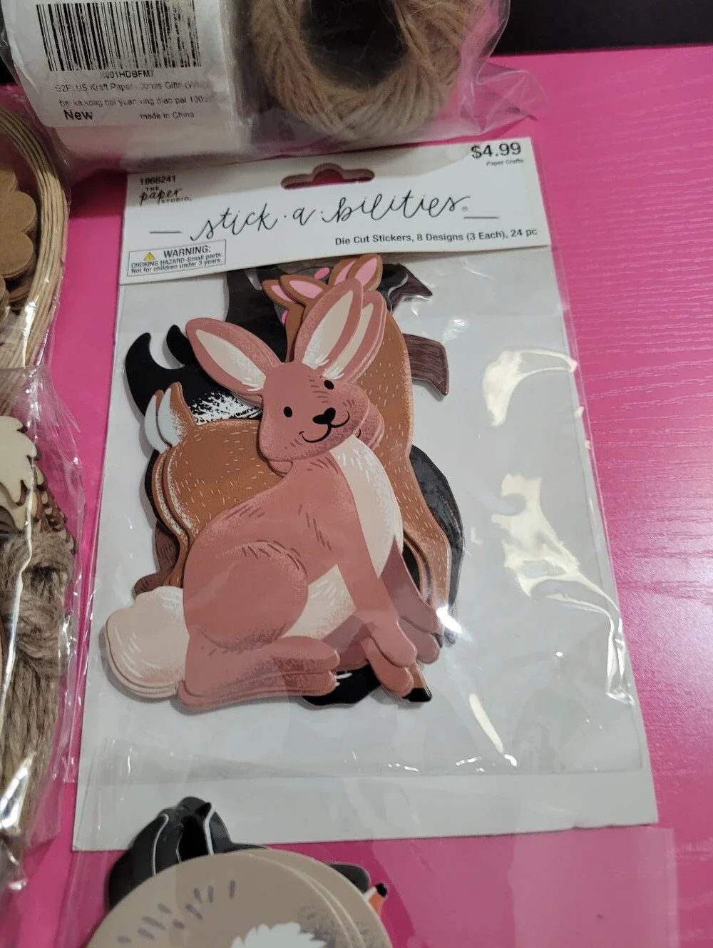 Bundle Craft Supplies Tags Wooden Squirrel Cutouts Stickers (1634)